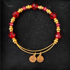 ALEX AND ANI BEAUTIFUL SHINY GOLD RED SWAROVSKI Gold and Red Beaded Bracelet
